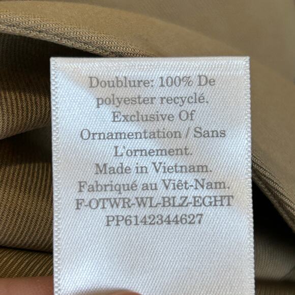 Everlane The 80's Blazer Ash Brown 3 Button Front Long Sleeve Women's 8 NWT - Picture 11 of 12